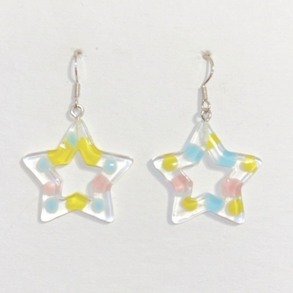 Star-Shaped Multicolor Earrings